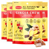 Pocas Original Ginger Chews - Sweet and Zesty Ginger Chew, Individually Wrapped Low-Calorie Snacks, Ginger Candy Made with Pure Cane Sugar, 3 Oz Ea