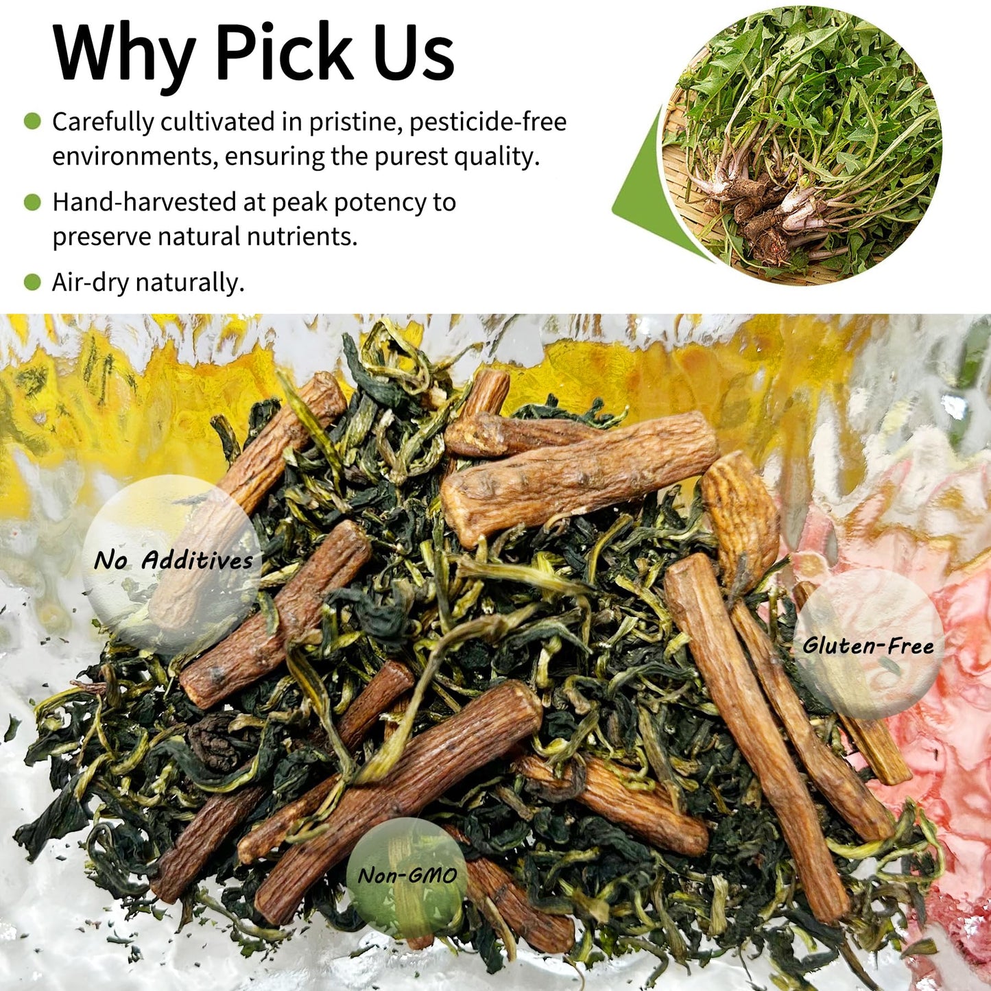T'SMOMENT Dandelion Leaf and Root Tea Bags, 40 Teabags - Natural Dandelion Tea for Liver & Kidney Health, Caffeine-Free, Non-GMO, No Sugar