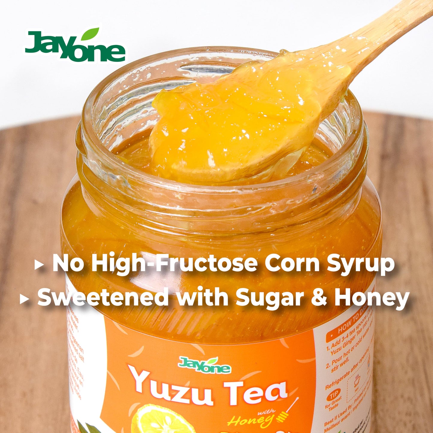 Jayone Korean Honey Yuzu Citron Tea 2.2 lbs - Made with Sugar and Honey, Real Yuzu Peel Marmalade, Bright Citrus Flavor, For Hot & Iced Drinks, Home