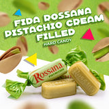 Fida Rossana Pistachio Hard Candy | 1 Pound Bag - 75 Count | Individually Wrapped Rossana Italian Candy | Rich Pistachio Cream Center | Filled Gourmet