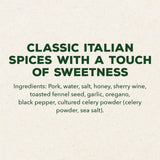Niman Ranch, Uncured Sausage Sweet Italian, 12 oz