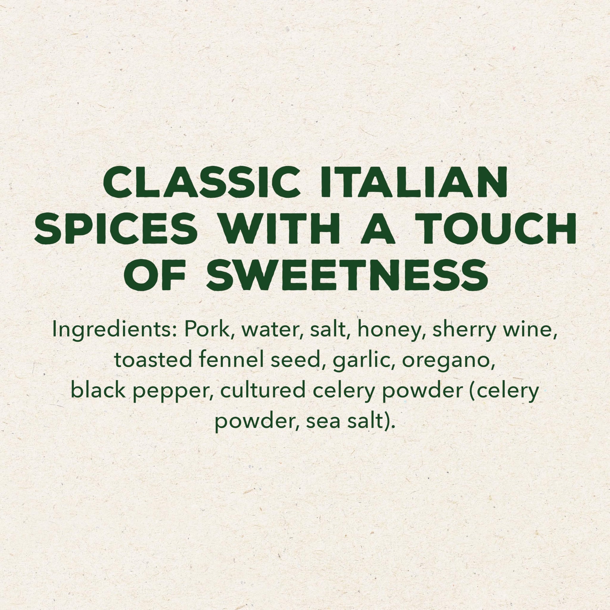Niman Ranch, Uncured Sausage Sweet Italian, 12 oz