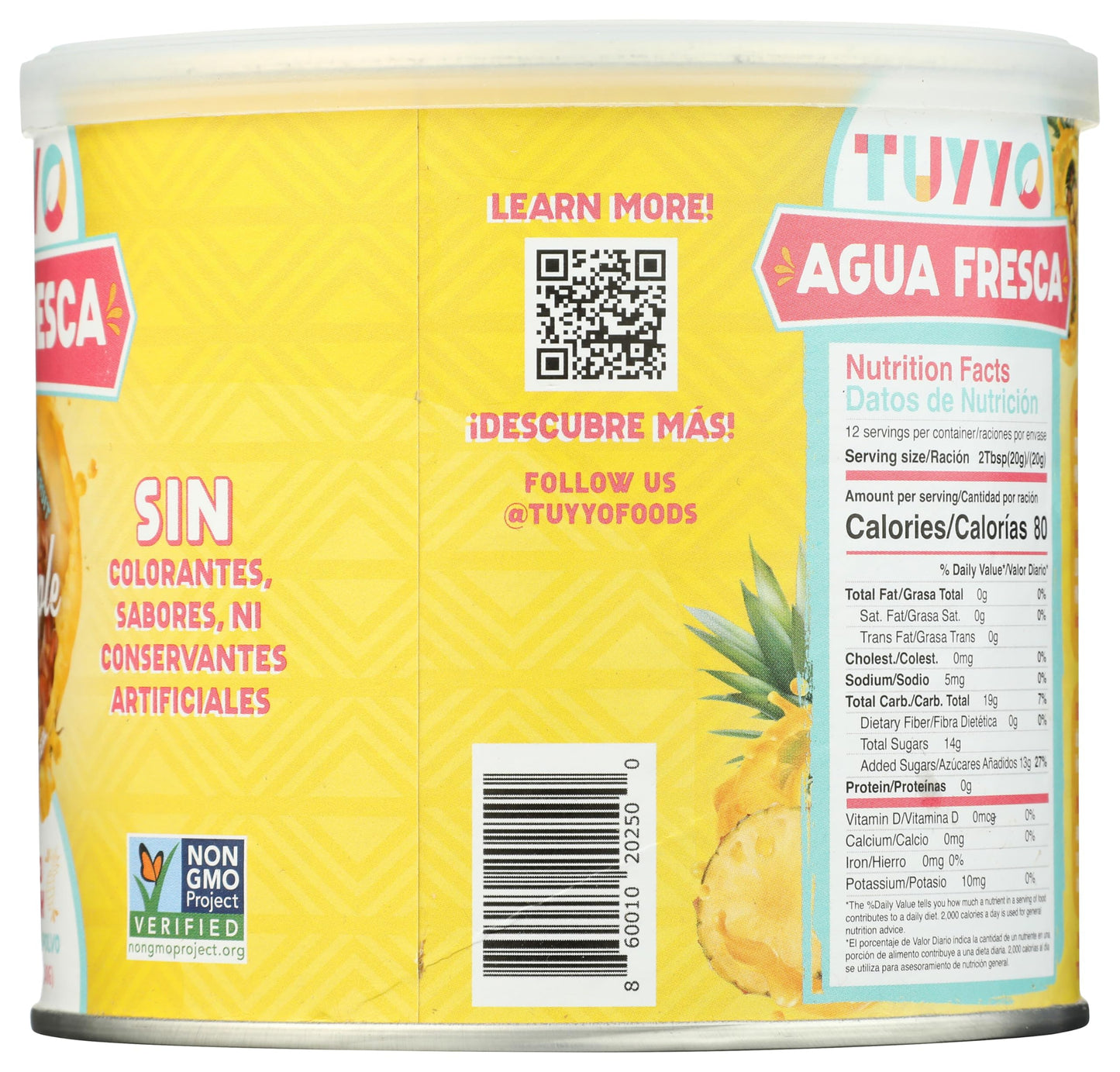 TUYYO Foods Pineapple Agua Fresca Drink Mix, 8.5 OZ