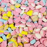 Susa Candy Swedish Mini Mix - 1/2 lb Vegan & Gelatin Free Sweet & Sour Gummies | Assorted Skulls & Ovals | Banana-Toffee, Raspberry-Blueberry, Cola