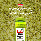 Badia Lime Pepper Seasoning, 24 oz - Pepper, Garlic & Onion, Zesty Citrus Blend for Chicken, Seafood & Vegetables