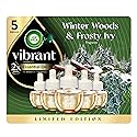 Air Wick Vibrant Plug in Scented Oil Refill, Infused with Essential Oils, Plug in Air Fresheners for Home, Winter Woods & Frosted Ivy, 5 ct