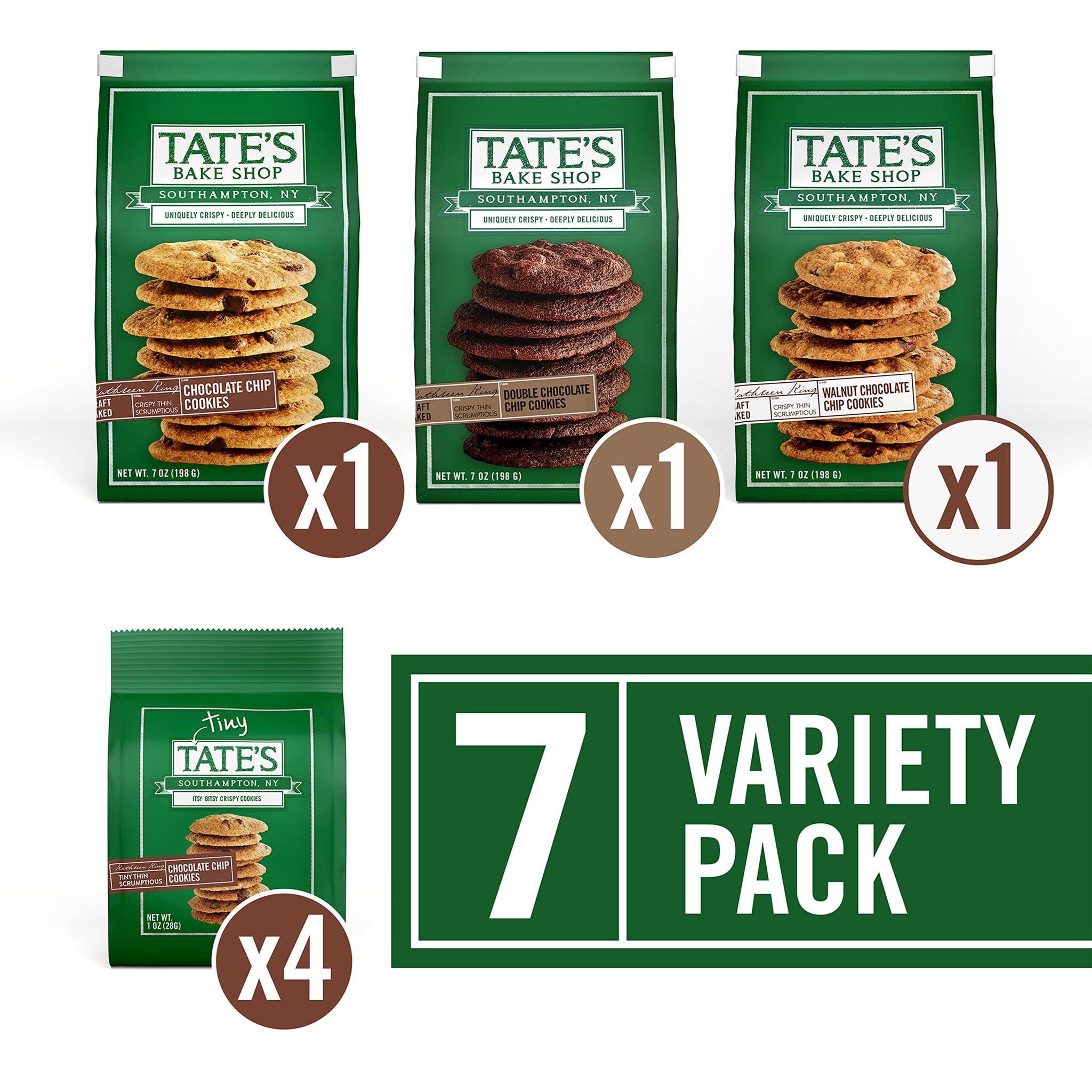 Tate's Bake Shop Chocolate Chip Cookies Variety Pack, 7 Bags