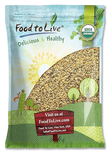 Food to Live Organic FiberFull Flax, Hemp and Chia Seeds Blend, 10 Pounds with Cold-Milled Flax, Non-GMO, Bulk. Rich in Omega 3 and Fiber. Perfect