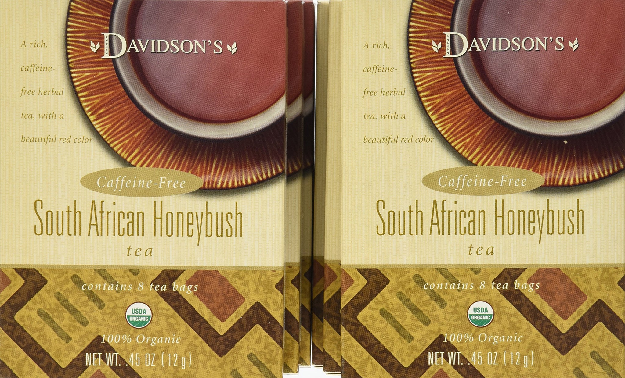 Davidson's Organics, South African Honeybush, 8-count Tea Bags, Pack of 12