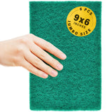 DecorRack 6 X-Large Scouring Pads 9" x 6" Extra Large Dish Pad for Heavy Duty Cleaning, 100% Bigger Than Standard Size (6 Pack)