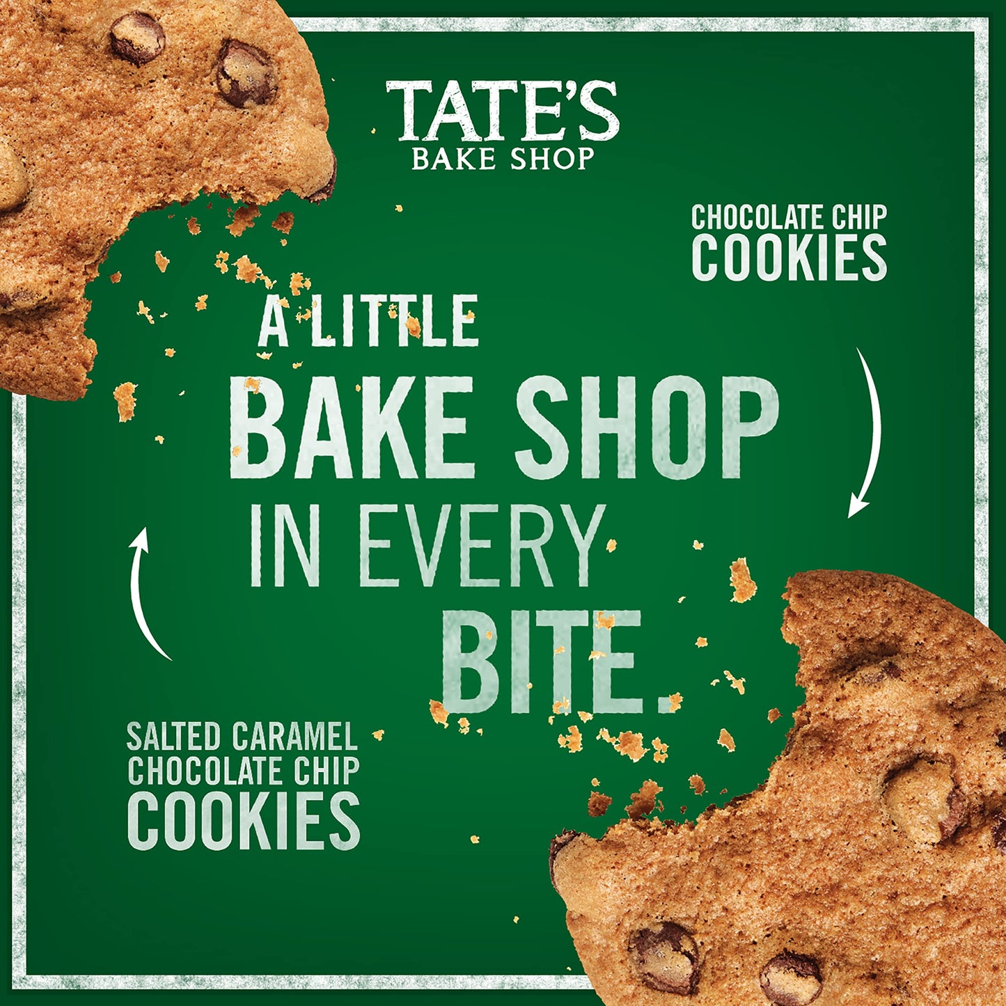 Tate's Bake Shop Cookies Variety Pack, Salted Caramel Chocolate Chip & Chocolate Chip Cookies, 4 Bags