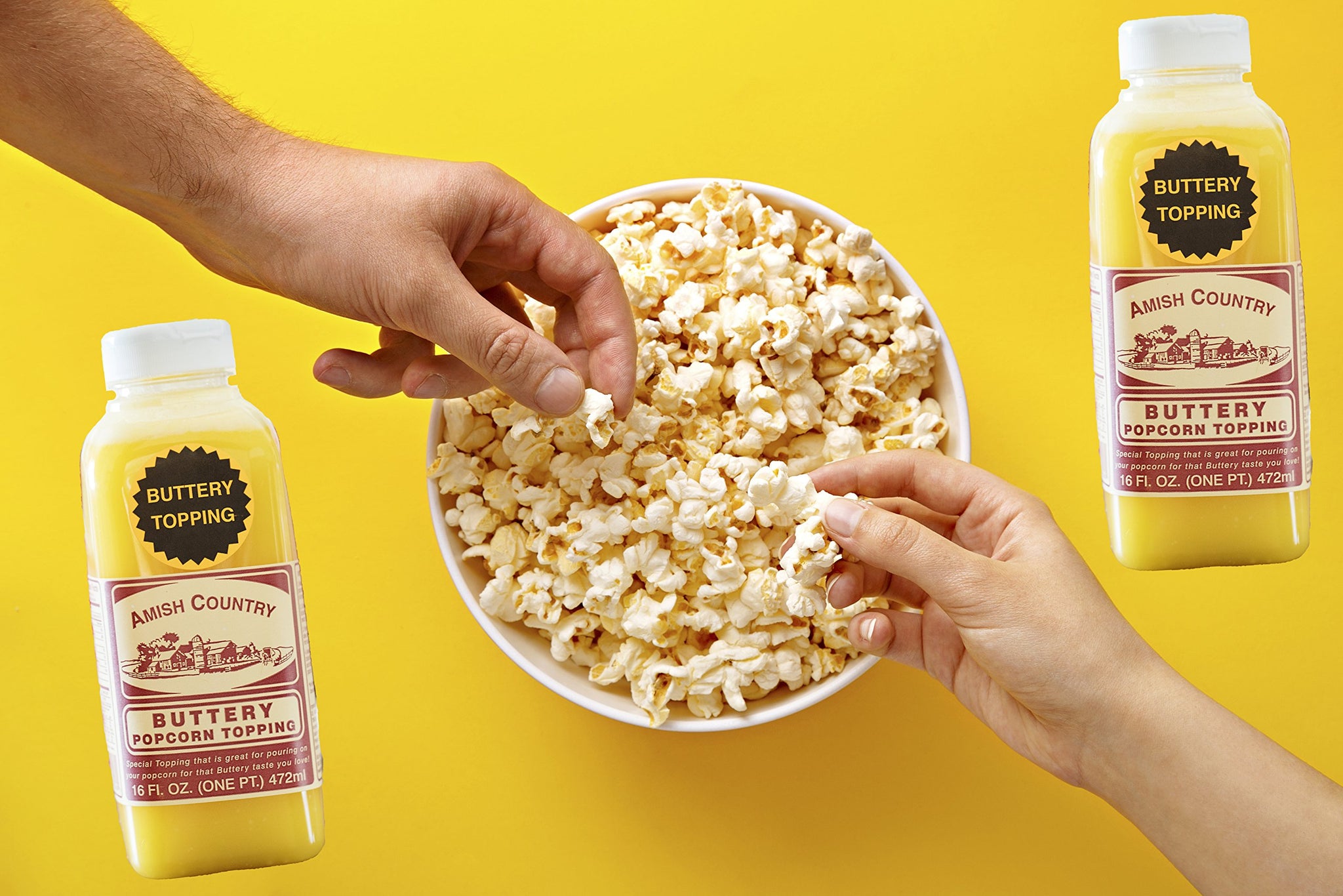Amish Country Popcorn | Buttery Popcorn Topping - 2-16 oz Bottles | Old Fashioned, GMO Free and Gluten Free (2-16 oz Bottles)