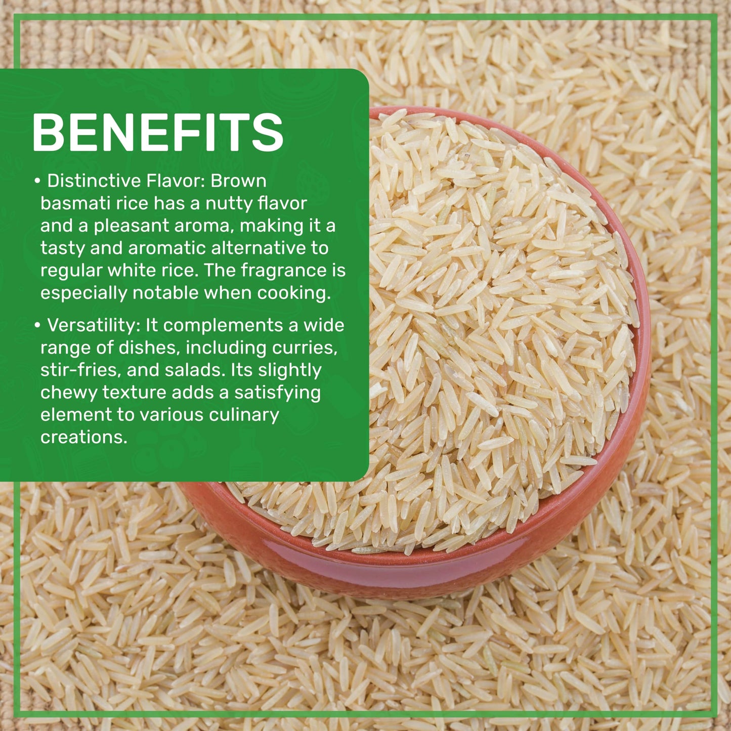 Jiva Organic Brown Basmati Rice 4 LB Bag - Premium Quality, Authentic Indian Origin, Whole Grain