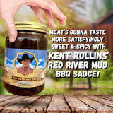 Kent Rollins Barbeque Sauces - Gluten Free Red River Mud BBQ Sauce for Smoking and Grilling - Chipotle & Sweet Smoke Flavor Thick Sauce - Ideal