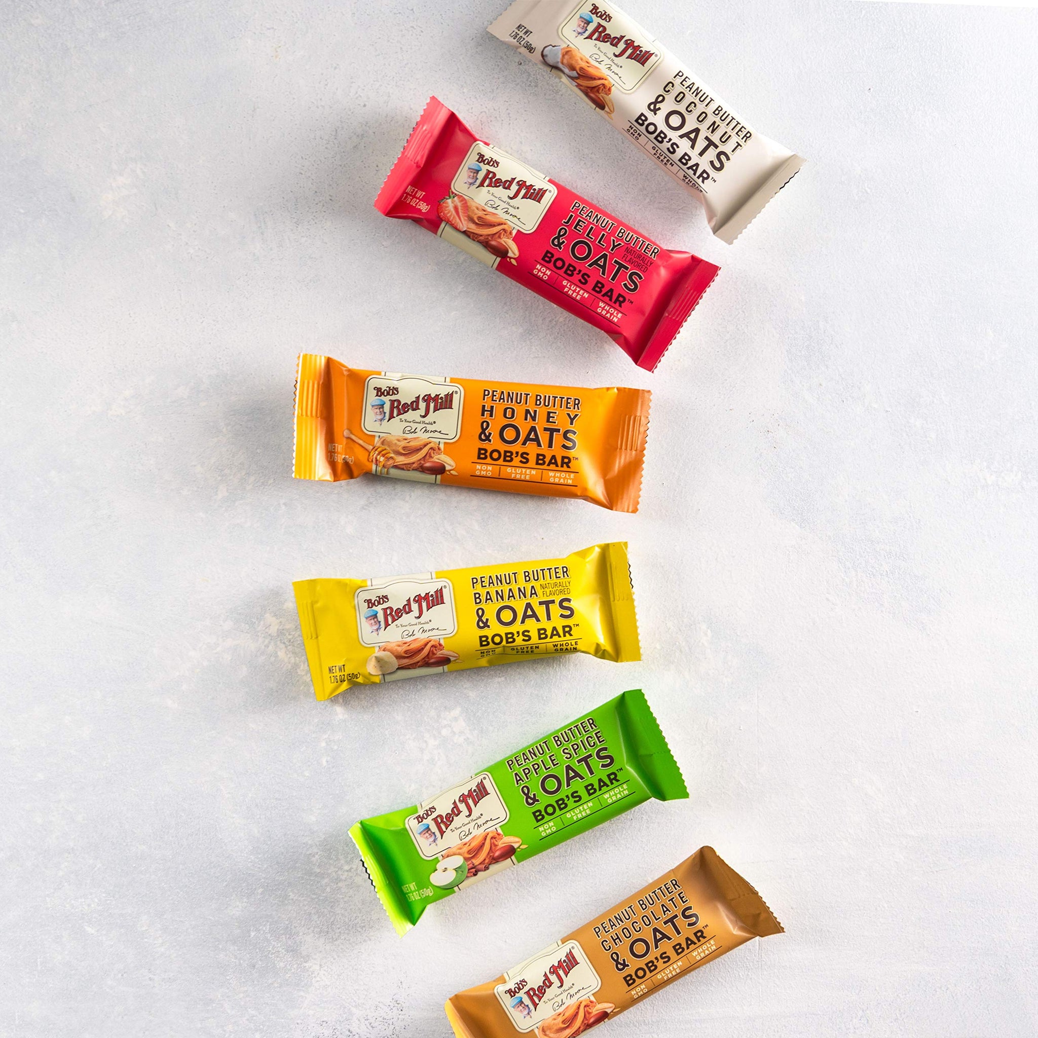 Bob's Red Mill Peanut Butter Jelly & Oats Snack Bar - 5 Bars (Pack of 1) - Gluten Free, Non-GMO, Whole Grain