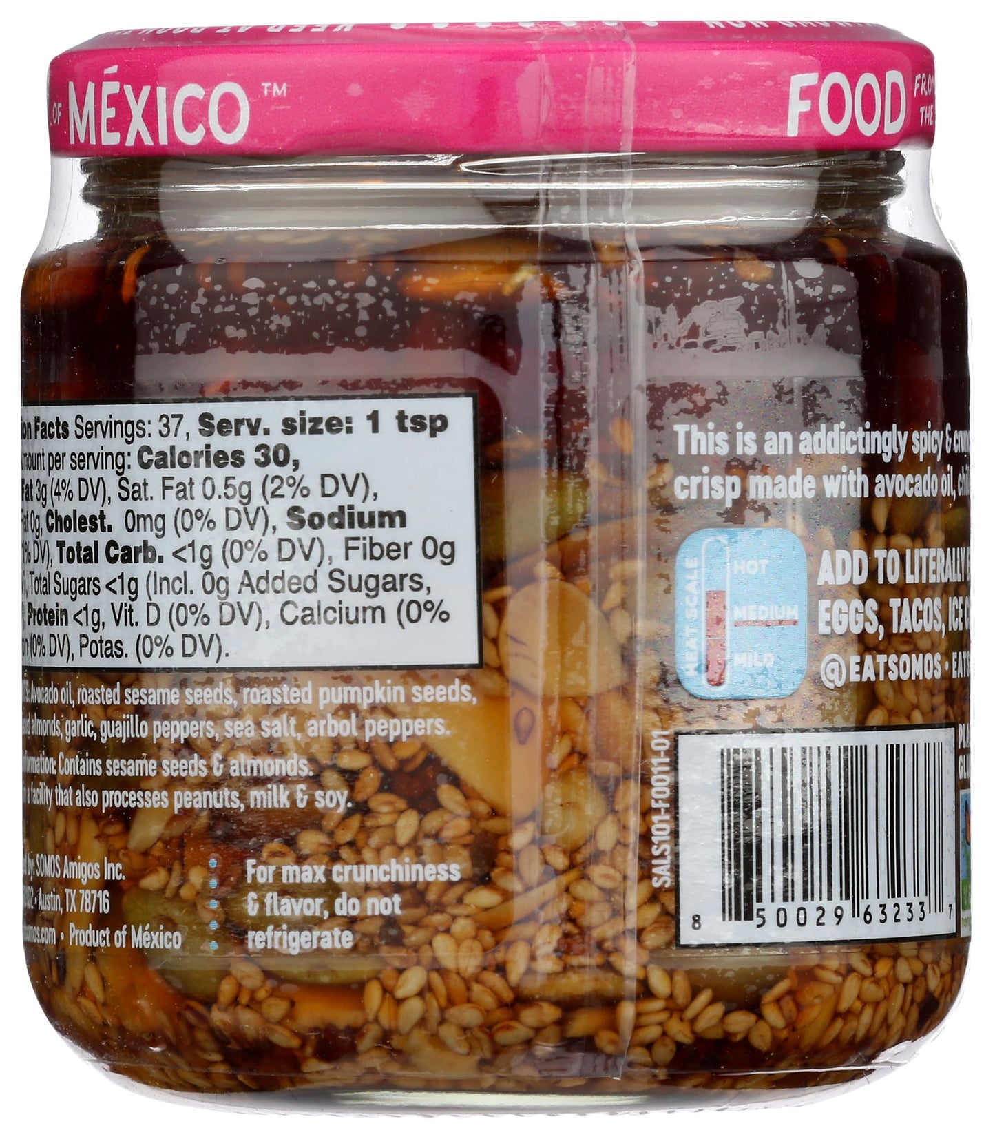 Somos, Chili Crisp Salsa Macha With Nuts, 7 Ounce