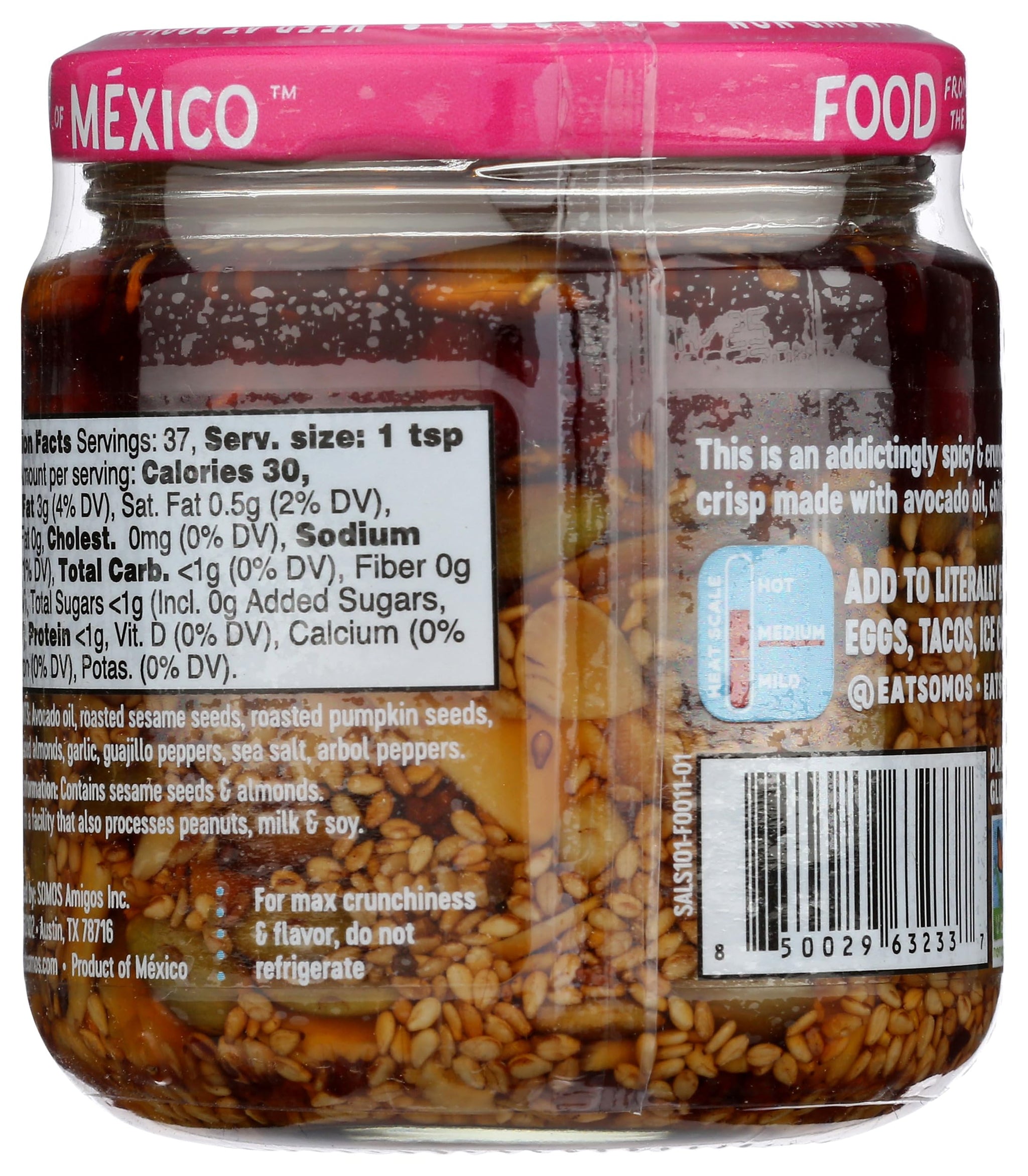 Somos, Chili Crisp Salsa Macha With Nuts, 7 Ounce