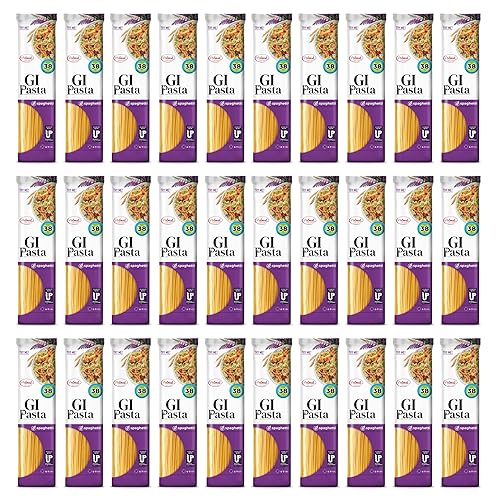 GI Pasta Spaghetti, 30-Pack (264 oz Total) | Low Glycemic, Classic Italian Long Pasta for Traditional Recipes and Everyday Cooking