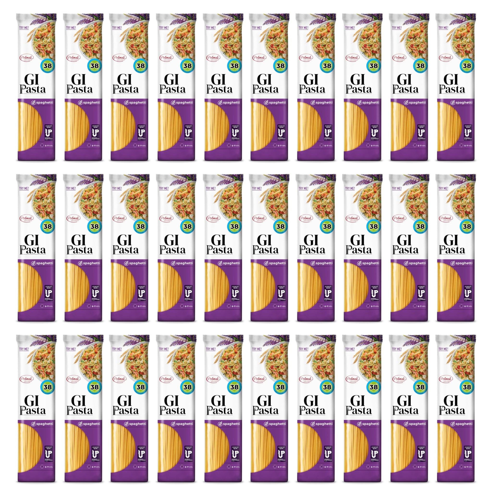 GI Pasta Spaghetti, 30-Pack (264 oz Total) | Low Glycemic, Classic Italian Long Pasta for Traditional Recipes and Everyday Cooking