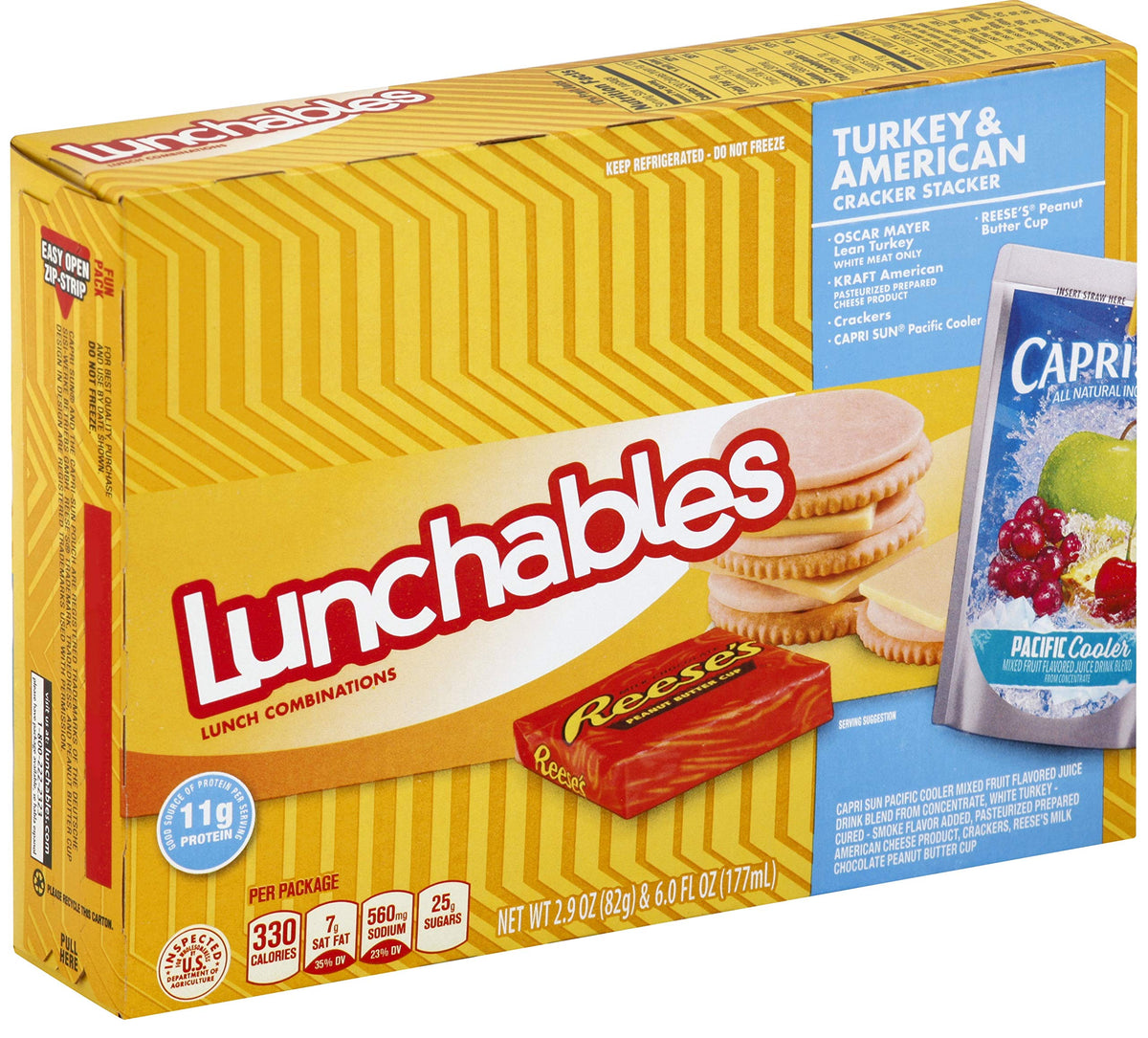Lunchable Turkey and Cheese with Capri Sun Convenience Meal, 8.9 Ounce -- 8 per case.