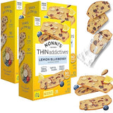 Nonni's THINaddictives Almond Thin Cookies - 3 Boxes Lemon Blueberry Cookie Thins - Almond Cookies - Sweet Crunchy & Chewy - Biscotti Individually
