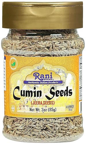 Rani Cumin Seeds Whole (Jeera) Spice 3oz (85g) PET Jar ~ All Natural | Gluten Friendly | NON-GMO | Kosher | Vegan | Indian Origin