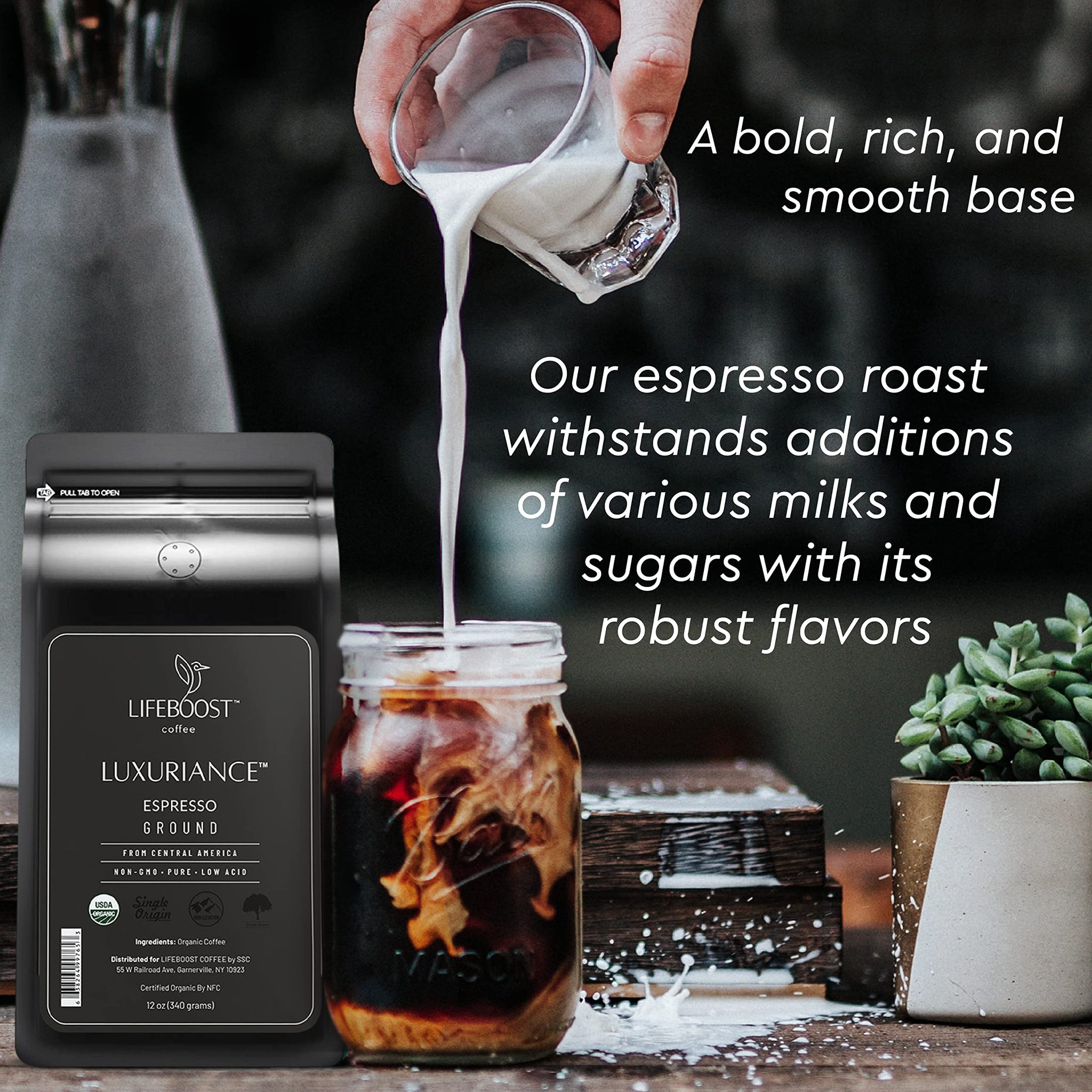 Lifeboost Organic Espresso Ground Coffee - Non-GMO Low Acid Single Origin USDA Shade Grown Organic Espresso Coffee - Third Party Tested For Mycotoxins