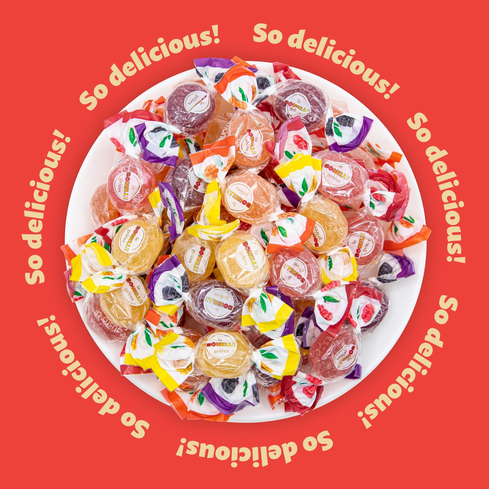 Fida Bonelle Italian Assorted Fruit Jelly Candy | 1.5 Pound Bag | Vegan, Gluten-Free