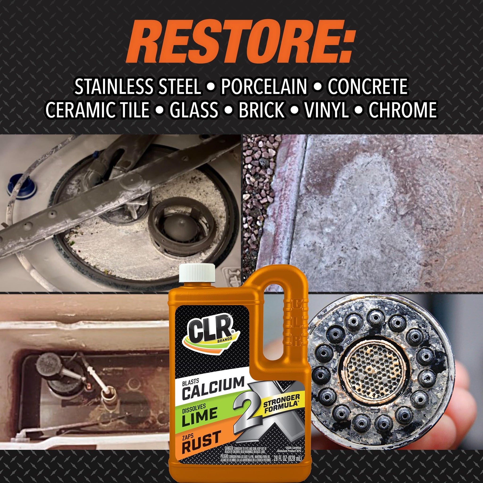 CLR Brands 2X Calcium Lime and Rust Remover - 28oz Jug