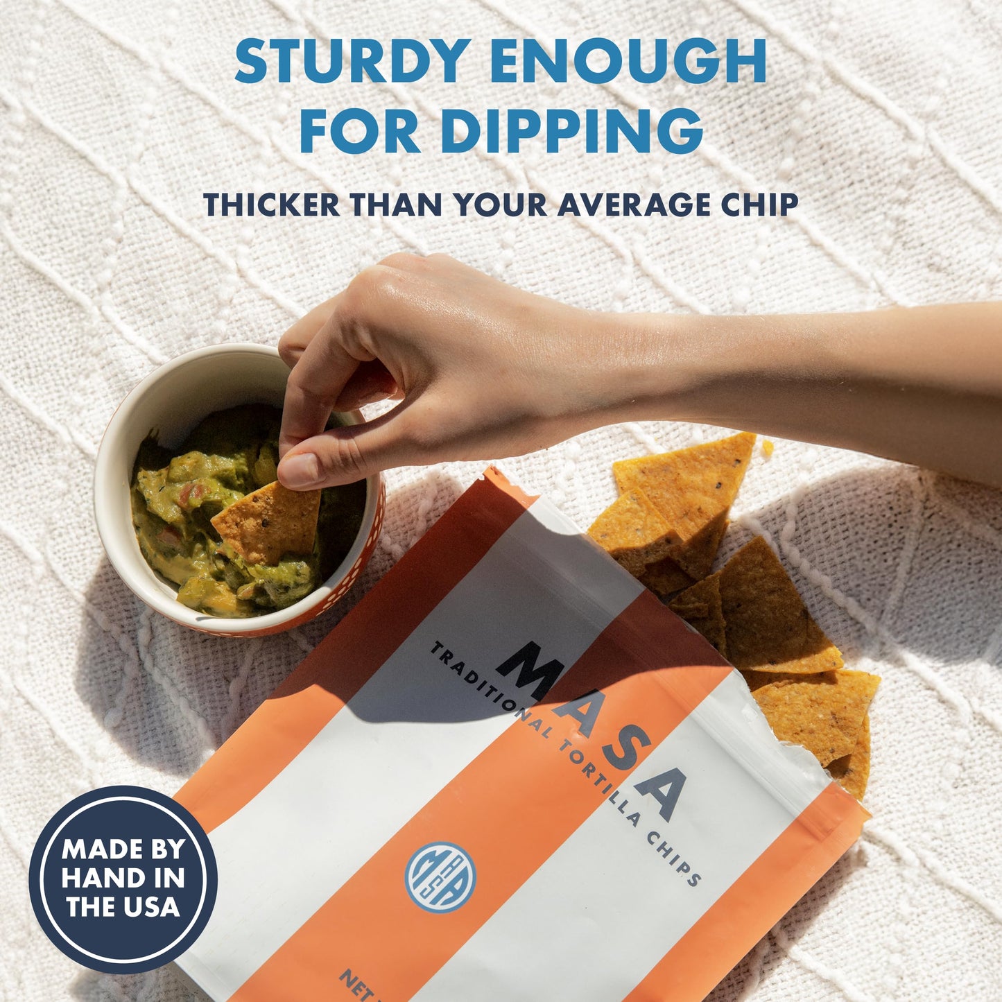 MASA Chips Corn Tortilla Chips Cooked in Beef Tallow - Seed Oil Free Snack, 2pk×5 oz each- Handmade with Only Naturally Grown Corn & Sea Salt, Gluten
