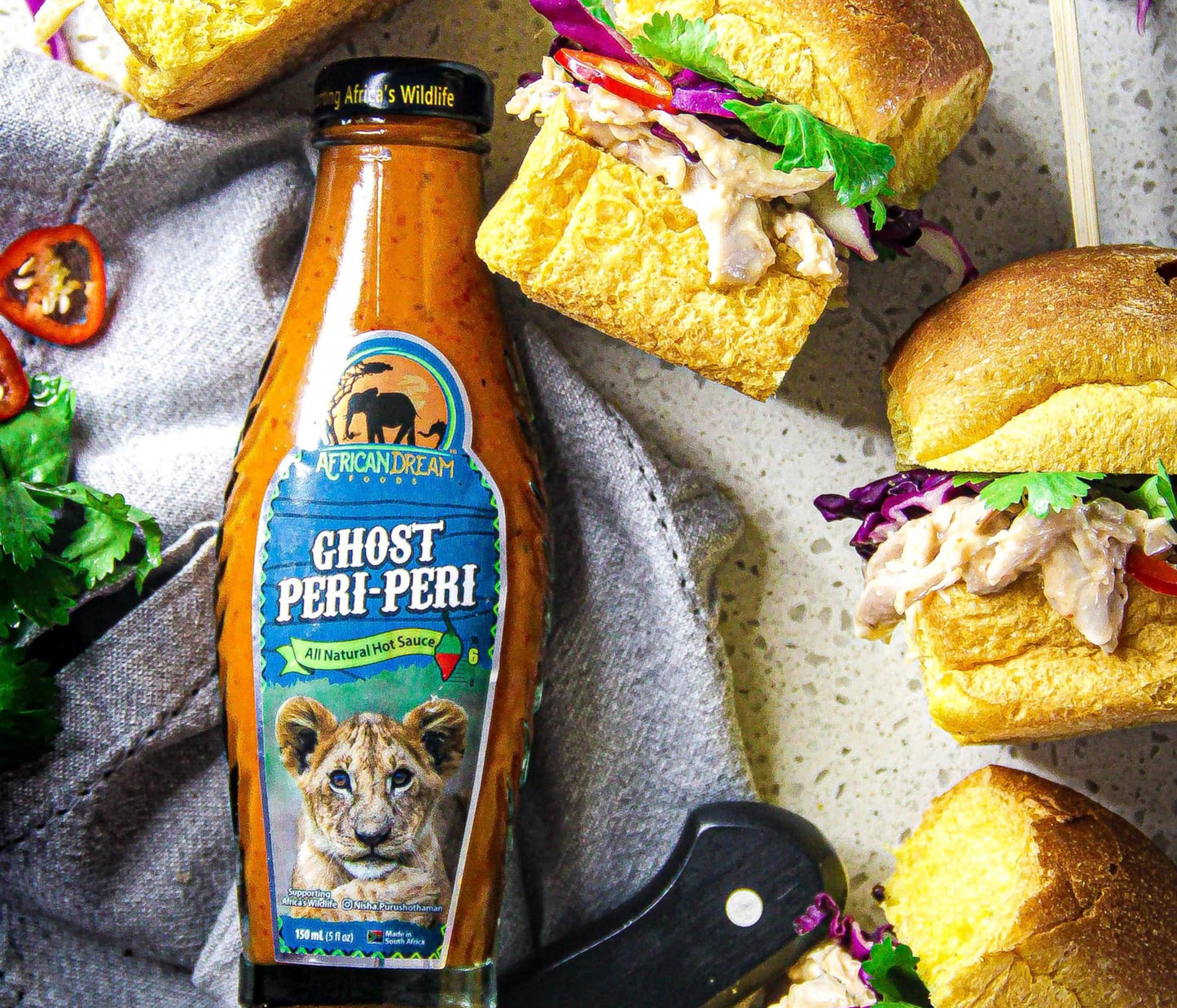 Ghost Peri-Peri Hot Sauce by African Dream Foods | All-Natural Spicy Piri-Piri Sauce with African Ghost Peppers | Vegan, Non-GMO, Gluten-Free| Glass