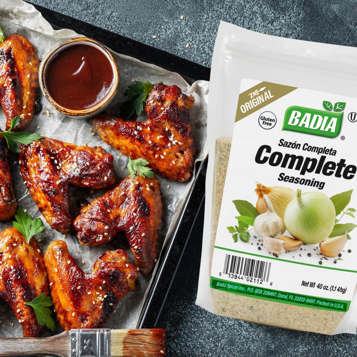 Badia Complete Seasoning, Sazon Completa, 40 Oz Resealable Zipper Bag - All-Purpose Spice Blend of Garlic, Onion, Salt, Pepper, Herbs & Spices