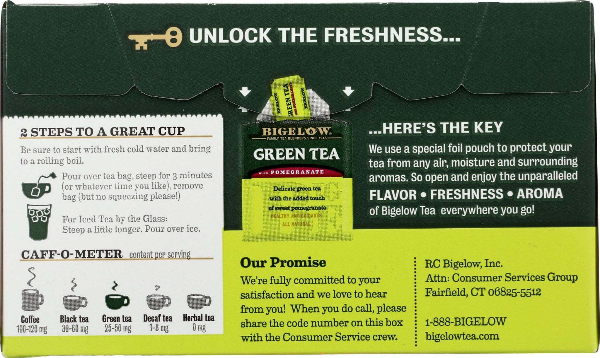 Bigelow Tea Green with Pomegranate 20 Bags (Pack of 3)