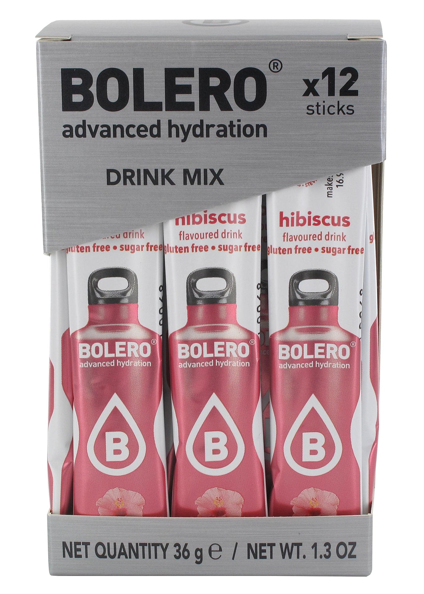 Bolero- Sugar Free Drink Mix Packets Hibiscus Fruit Flavors | Powdered Flavored Water Packets | 36 Singles Sticks On The Go Packets