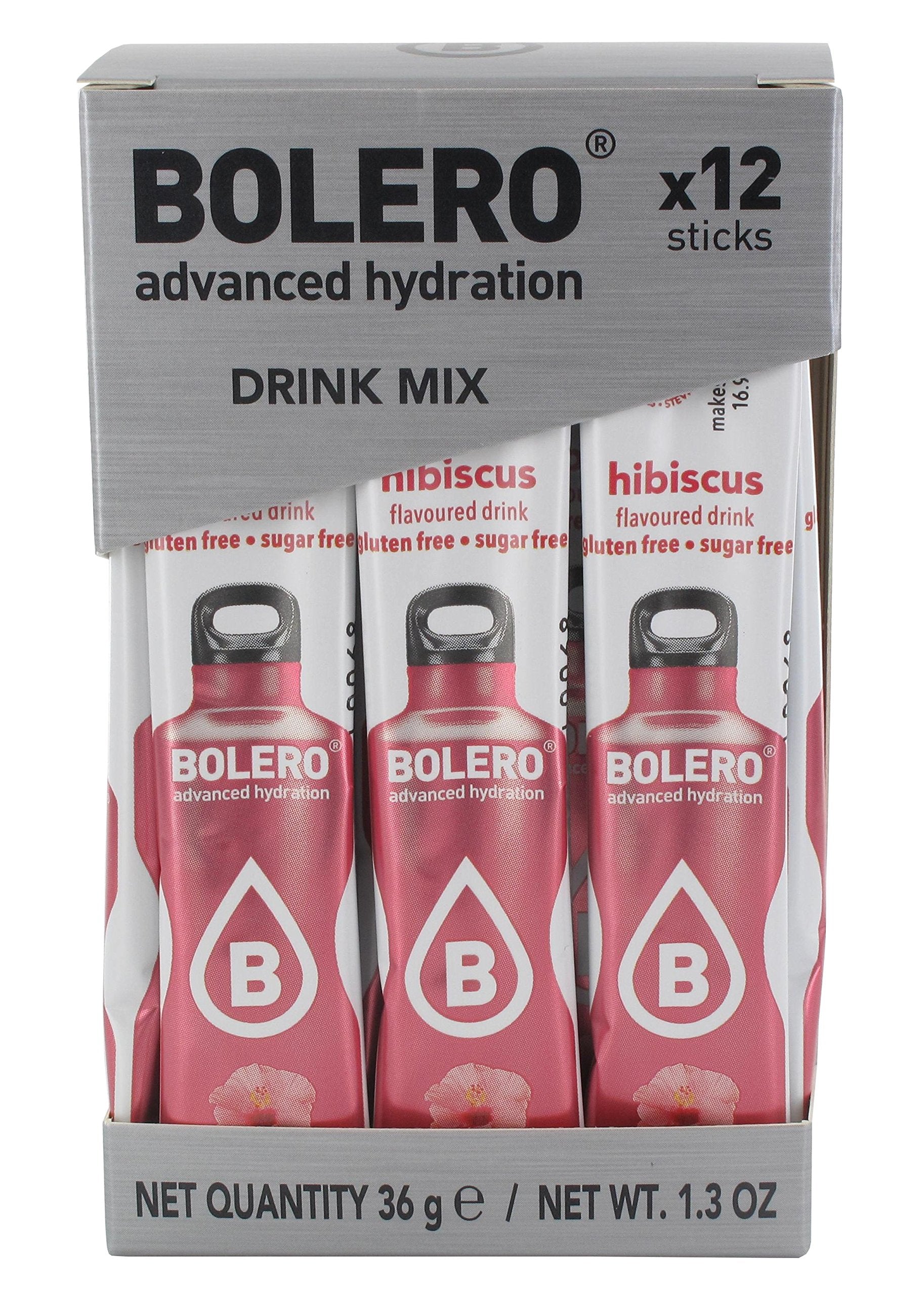 Bolero- Sugar Free Drink Mix Packets Hibiscus Fruit Flavors | Powdered Flavored Water Packets | 36 Singles Sticks On The Go Packets