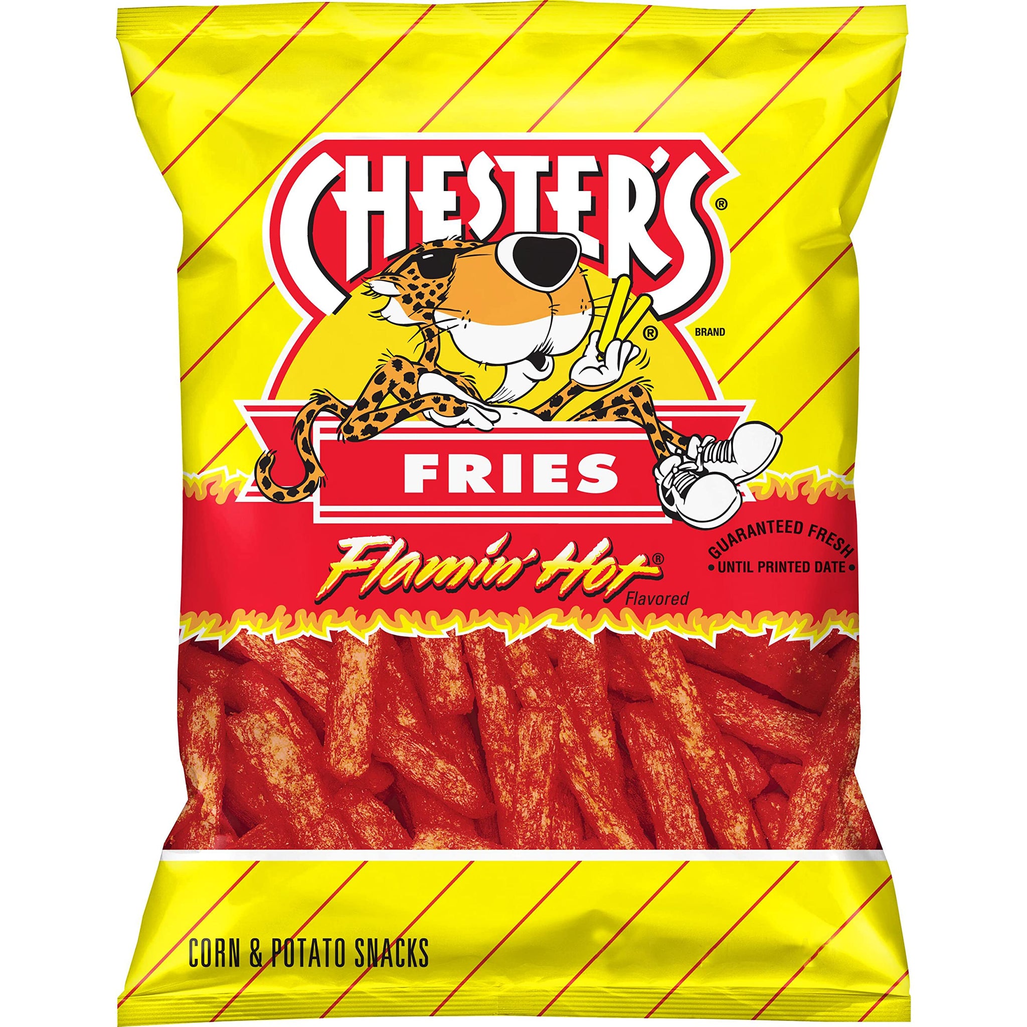 Chester's Flamin' Hot Fries Flavored Corn & Potato Snacks Bag, 5.25 Oz
