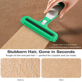 4-in-1 Pet Hair Remover & Lint Tool, Reusable Carpet Cleaner for Dog & Cat Fur - Safe for Couch, Clothes, Rugs & Car Mats - Portable Detailer with 4