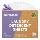 NuraClean Laundry Detergent Sheets, Lavender Fresh - 50 Sheets (Up to 100 Loads), Powerful Clean, HE Compatible, Hypoallergenic, Plastic-Free