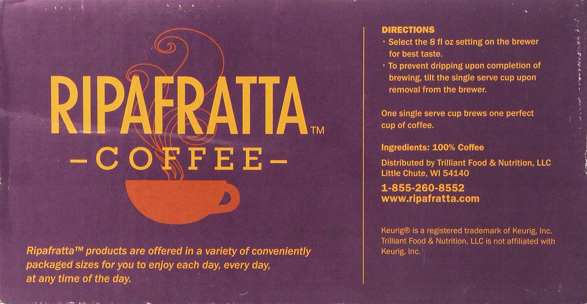 Ripafratta Donut Shop Coffee Single Serve , 80 Count