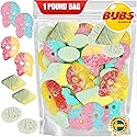 Bubs Sour Jelly Candy Mix 1 Pound with Giant Sour Skulls, Dizzy Skulls, Tutti Frutti Rombs and Cool Fruity Pear Mini, Vegan, Gluten and Gelatin Free