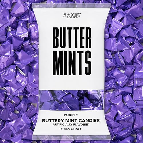 Candy Envy - Purple Wrapped Buttermints - 13 oz. Bag - 100 Individually Wrapped Violet Candy Mints