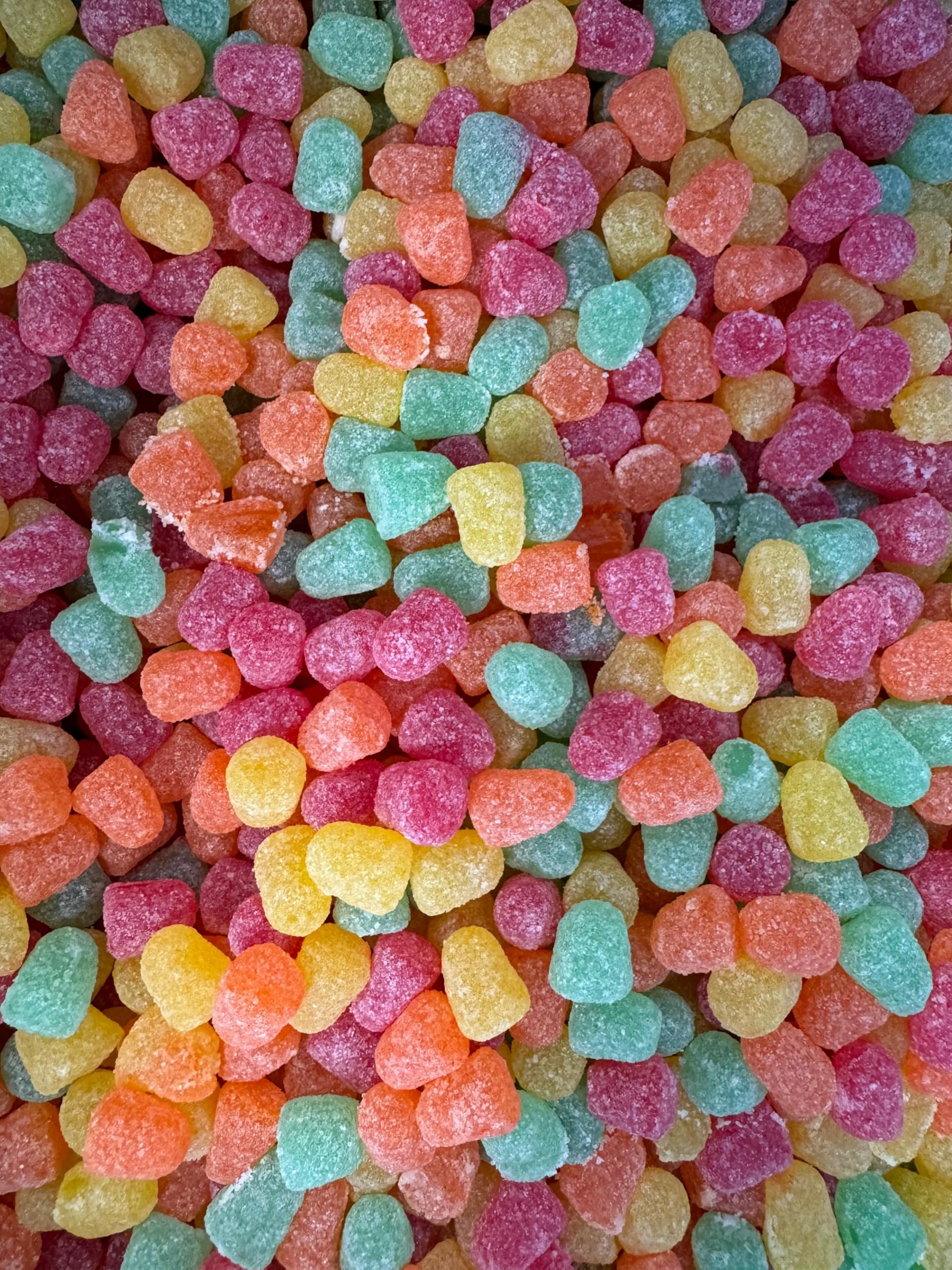 Sour Drops Chews Candy Snack Vegan Sour Gummies in Assorted Flavor Vegan Gluten Free (1 lb)