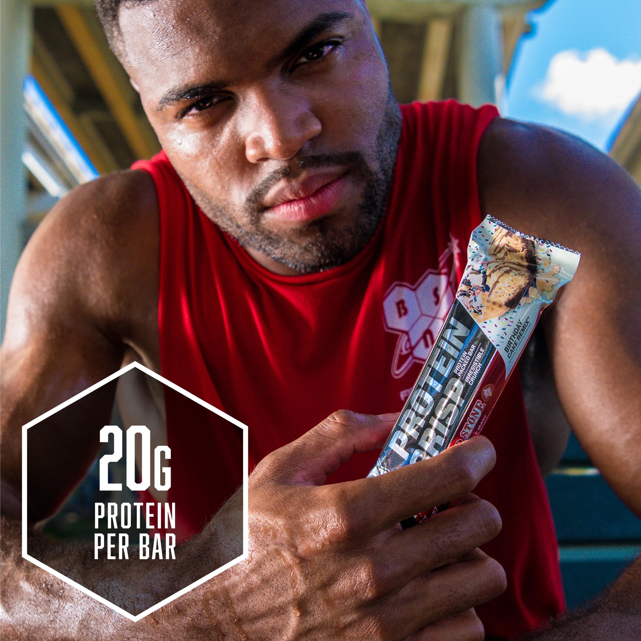BSN Protein Crisp Bar, Peanut Butter Crunch, 20 Gram Protein Snack Bars with Whey and Fiber, Gluten-Free Crunchy Energy Bars for Workout, Fitness