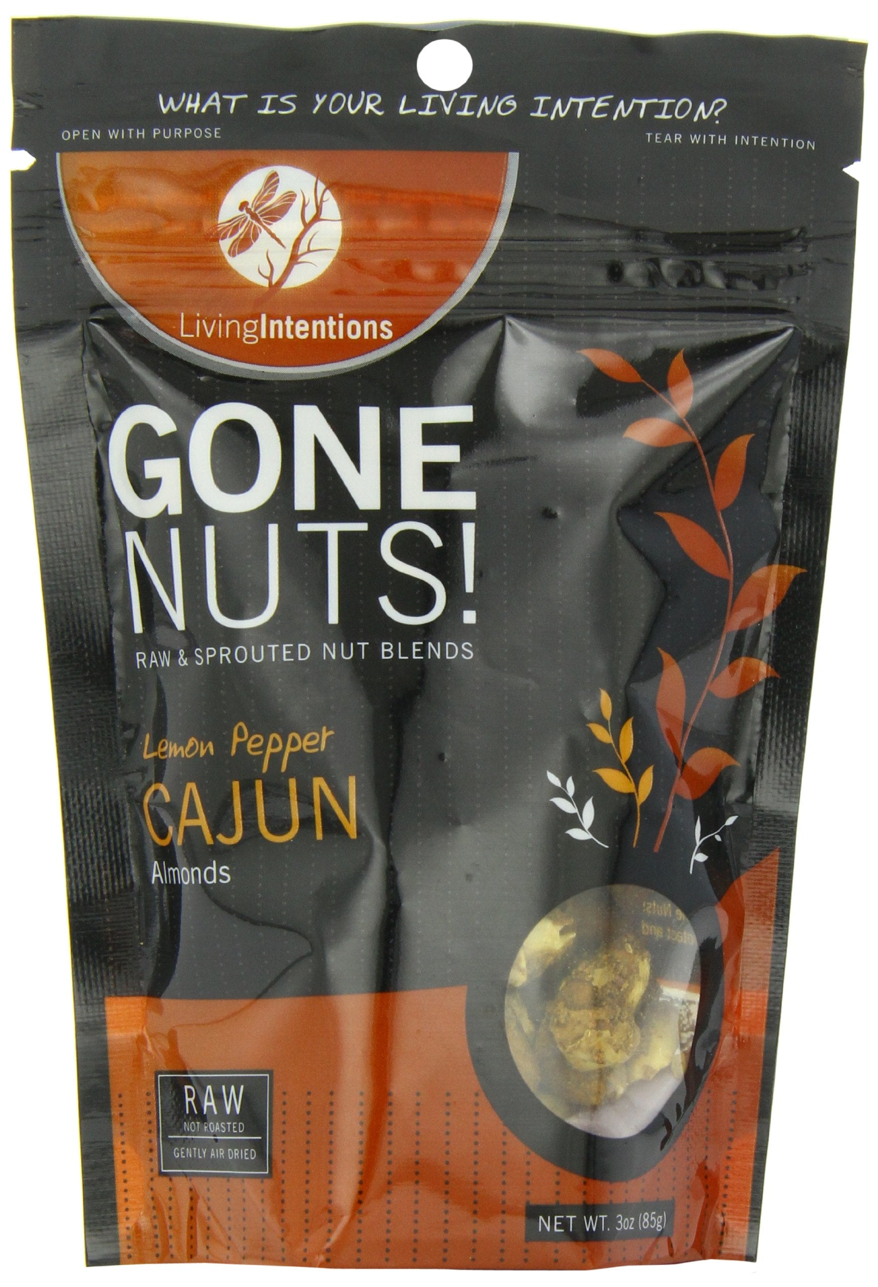 Living Intentions Gone Nuts, Cajun Lemon Almonds, 3 Ounce
