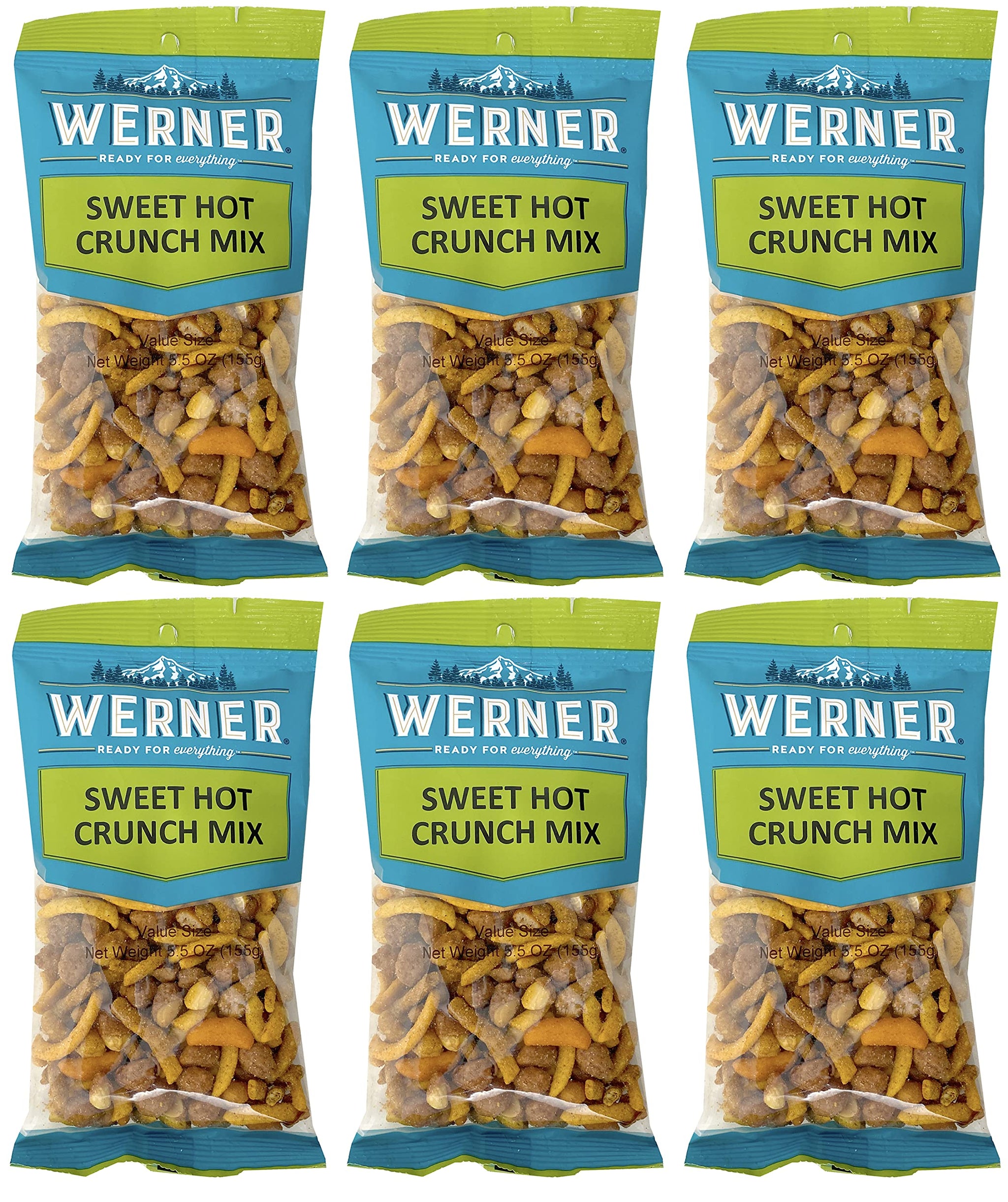 Werner Snacks Sweet Hot Crunch Mix - Spicy Sweet Snack Mix Value Size 5 Ounces (Pack of 6)