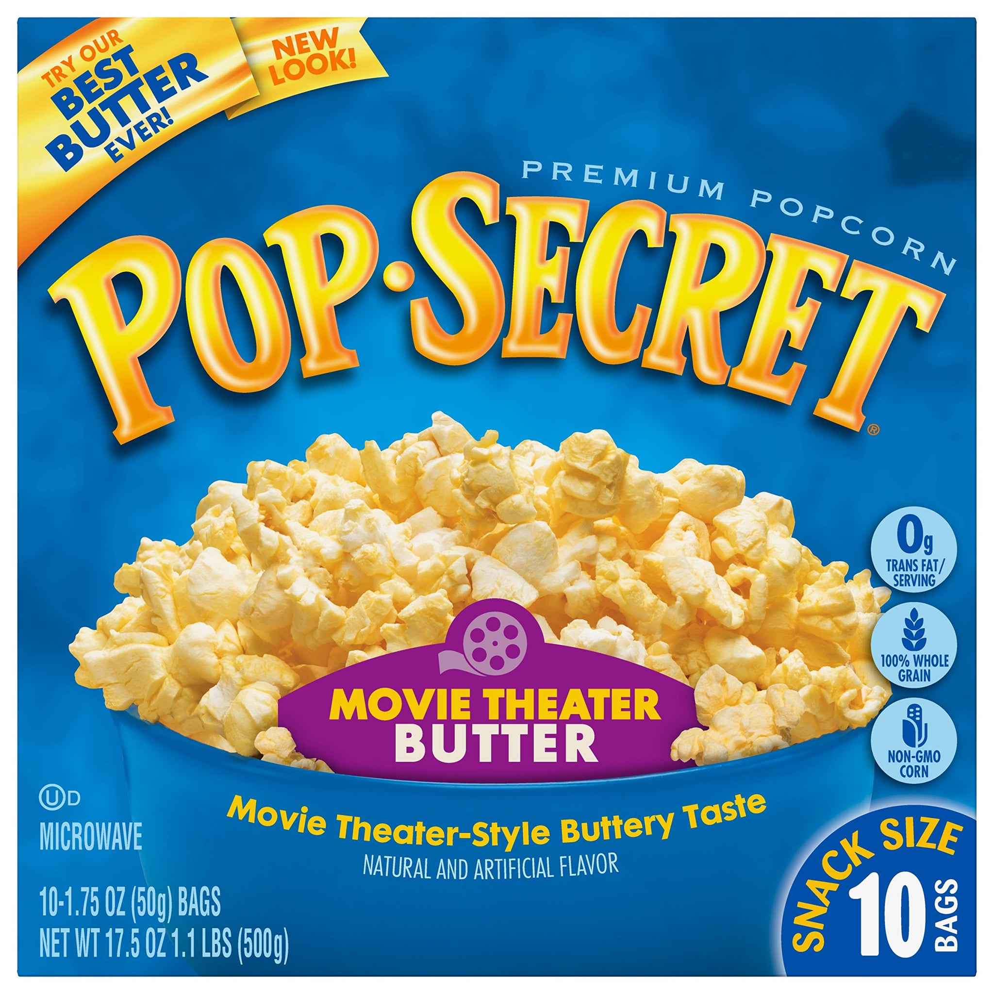 Pop Secret Popcorn, Snack Size Movie Theater Butter, 10-Count Box