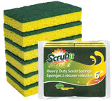 SCRUBIT Heavy Duty Scrub Sponge - Made from Tough Cellulose - Eco Friendly - Lasts for Months of Heavy Duty Kitchen Cleaning (12 Pack)