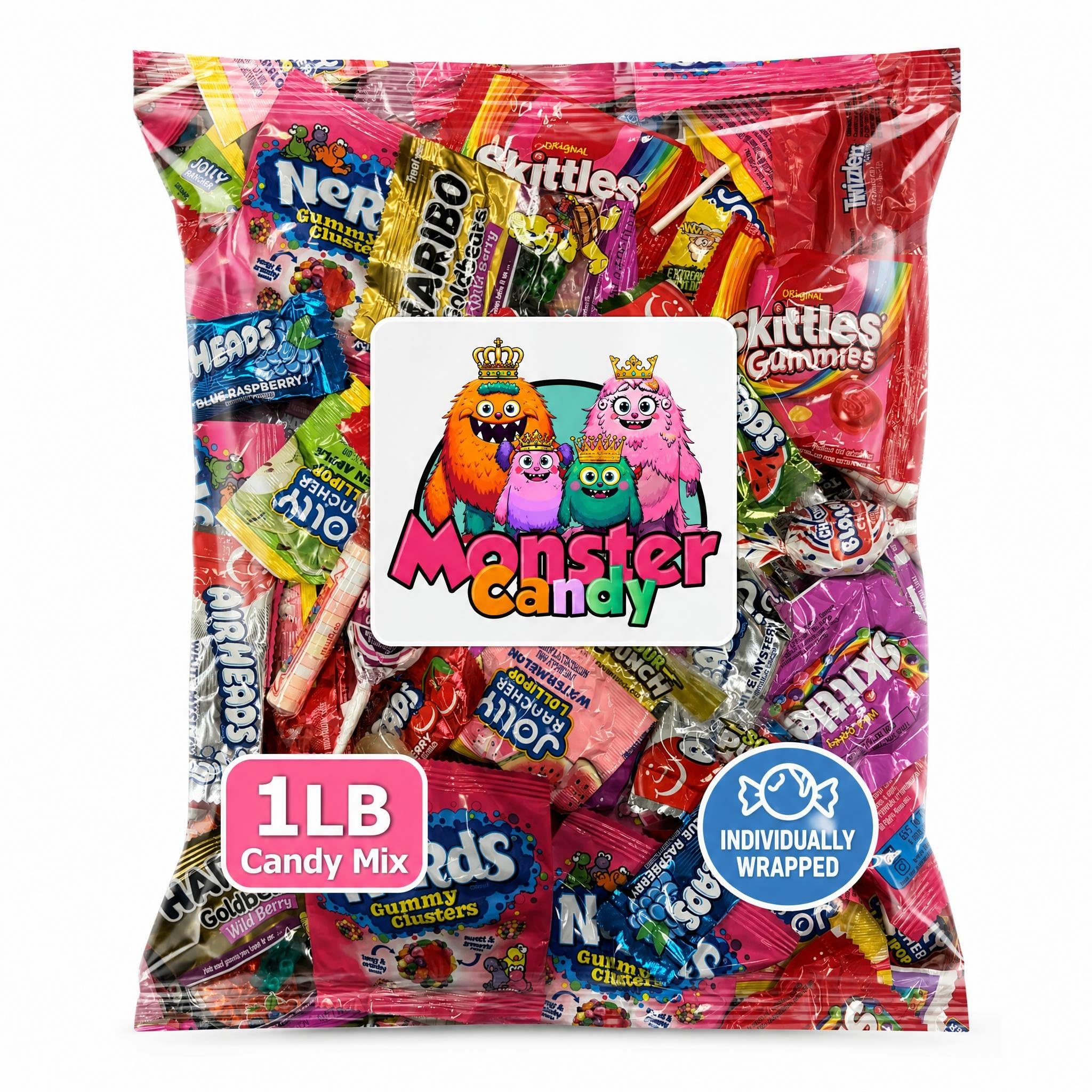 1 lb Bulk Candy Mix Variety Pack, Individually Wrapped Assorted Party Favors for Kids Goodie Bags, Pinata Stuffers and Birthday Treats