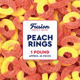Peach Rings Gummy Candy 1 lb - Soft Chewy Texture Classic Sweet & Sour Gummies Bulk Bag, Nostalgic Juicy Peach Rings Bulk For Snacking, Party Treats