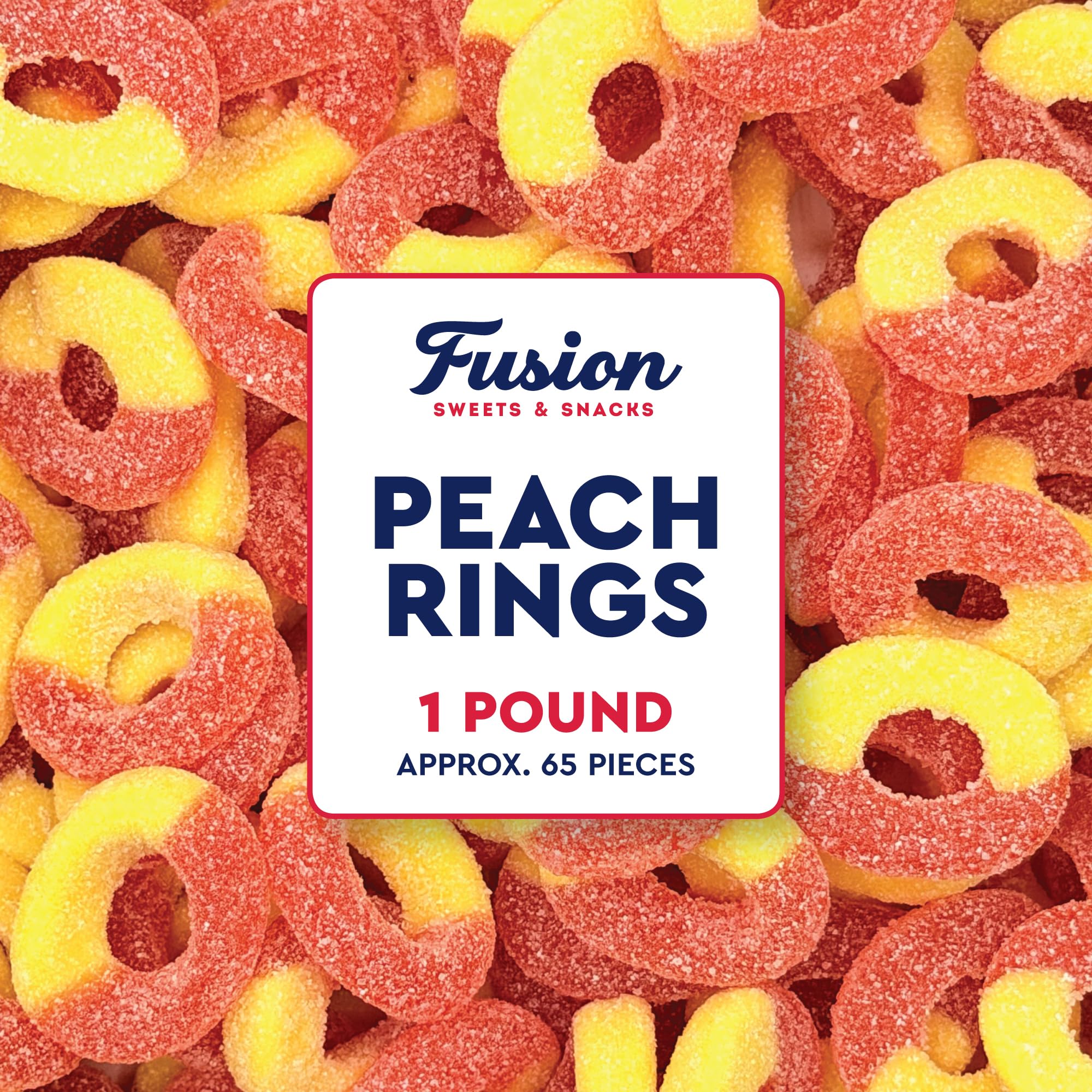 Peach Rings Gummy Candy 1 lb - Soft Chewy Texture Classic Sweet & Sour Gummies Bulk Bag, Nostalgic Juicy Peach Rings Bulk For Snacking, Party Treats